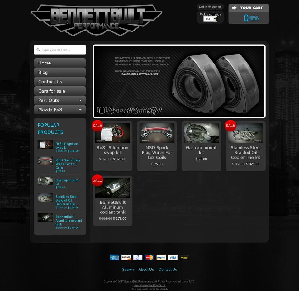 bennettbuilt.net shopify website screenshot