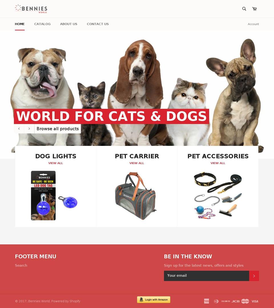 benniesworld.com shopify website screenshot