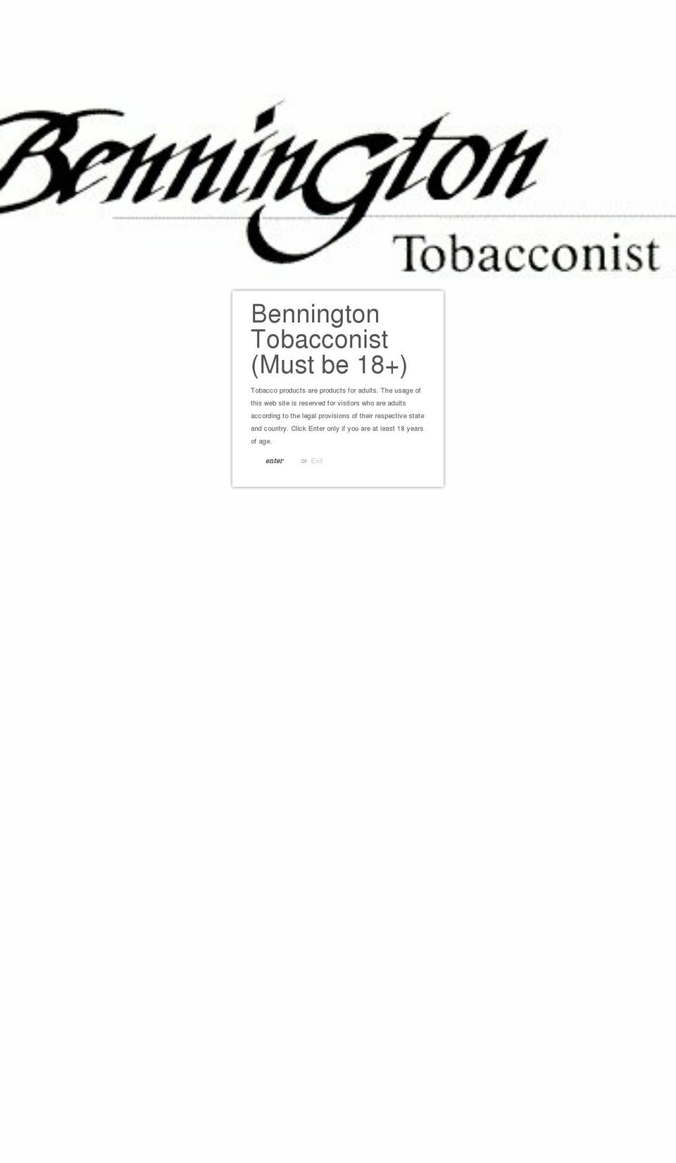 benningtons.com shopify website screenshot