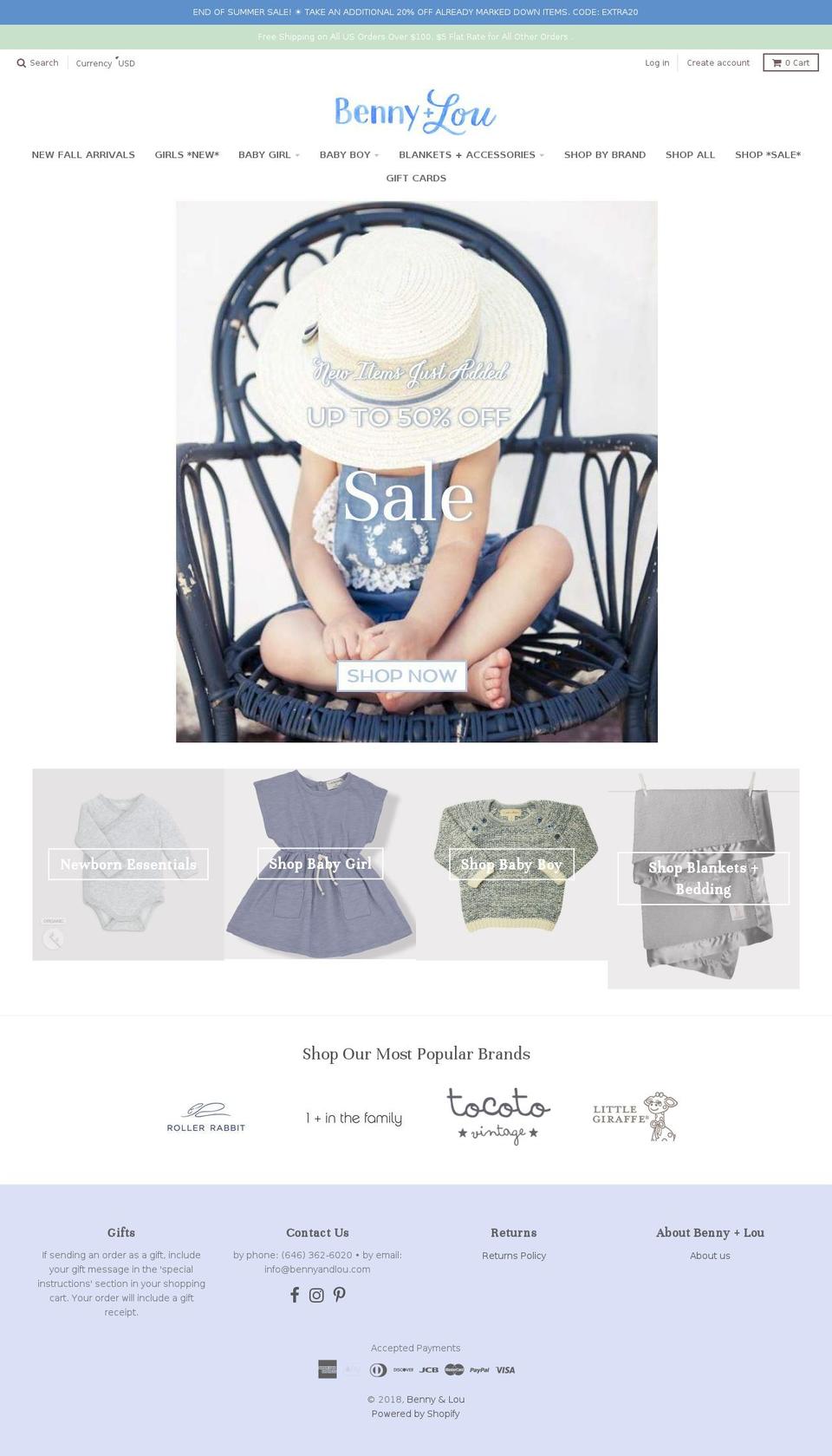 bennyandlou.com shopify website screenshot