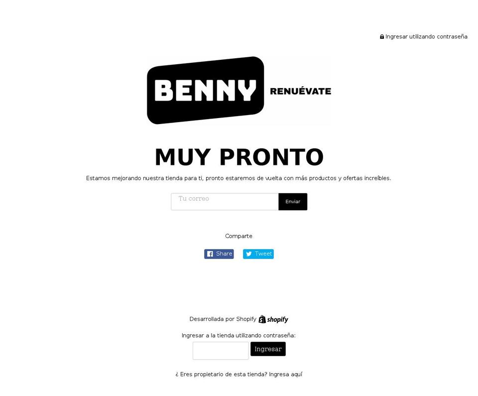 bennychile.com shopify website screenshot