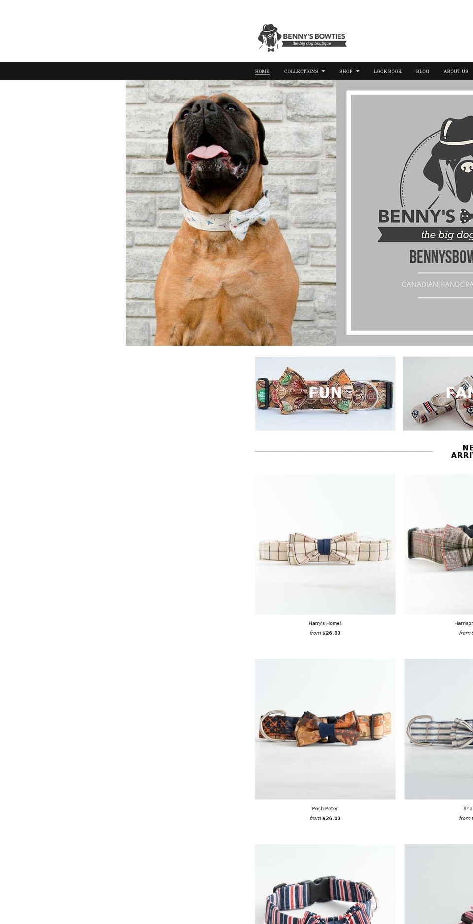 bennysbowties.com shopify website screenshot