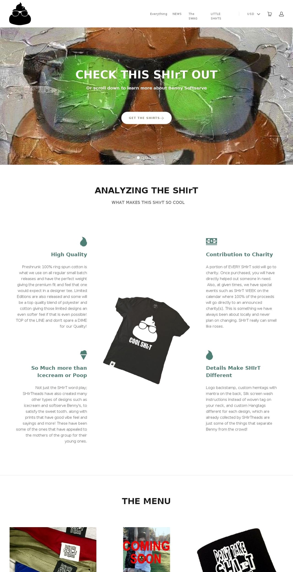 bennysoftserve.com — Shopify storefront screenshot