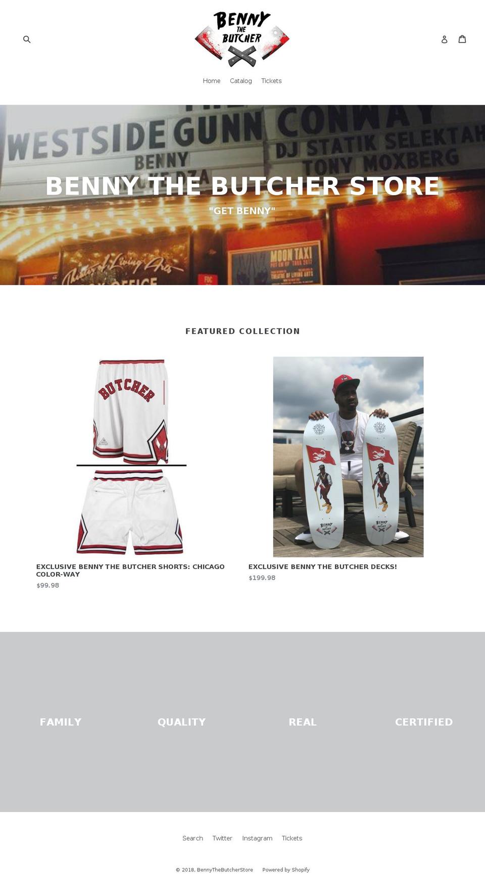 bennythebutcherstore.com shopify website screenshot