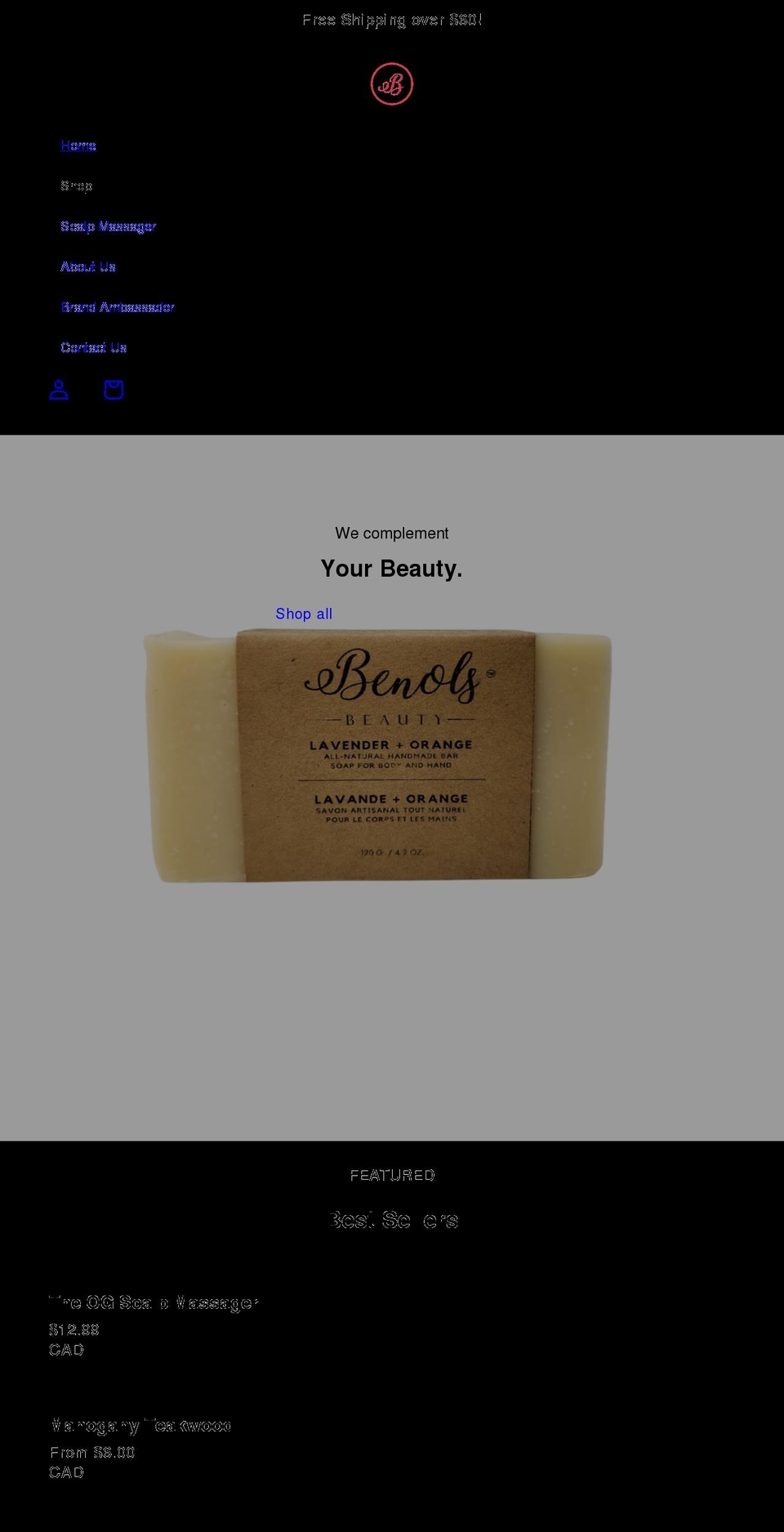 benolsbeauty.ca shopify website screenshot