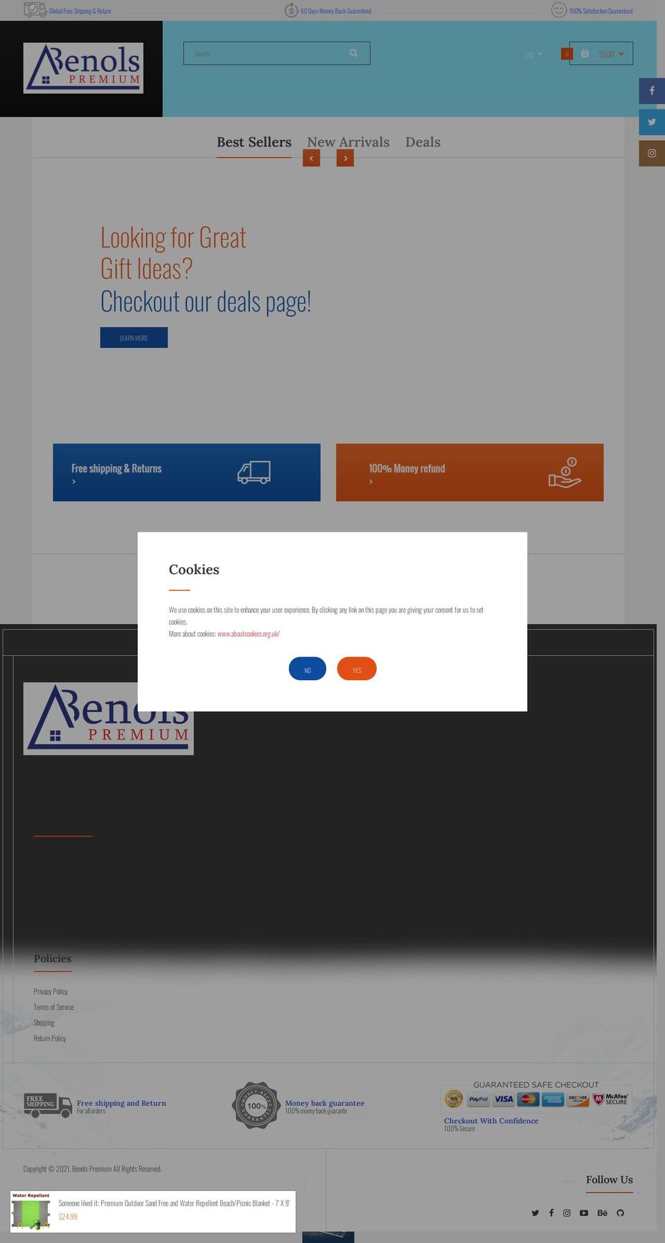 benolspremium.com shopify website screenshot