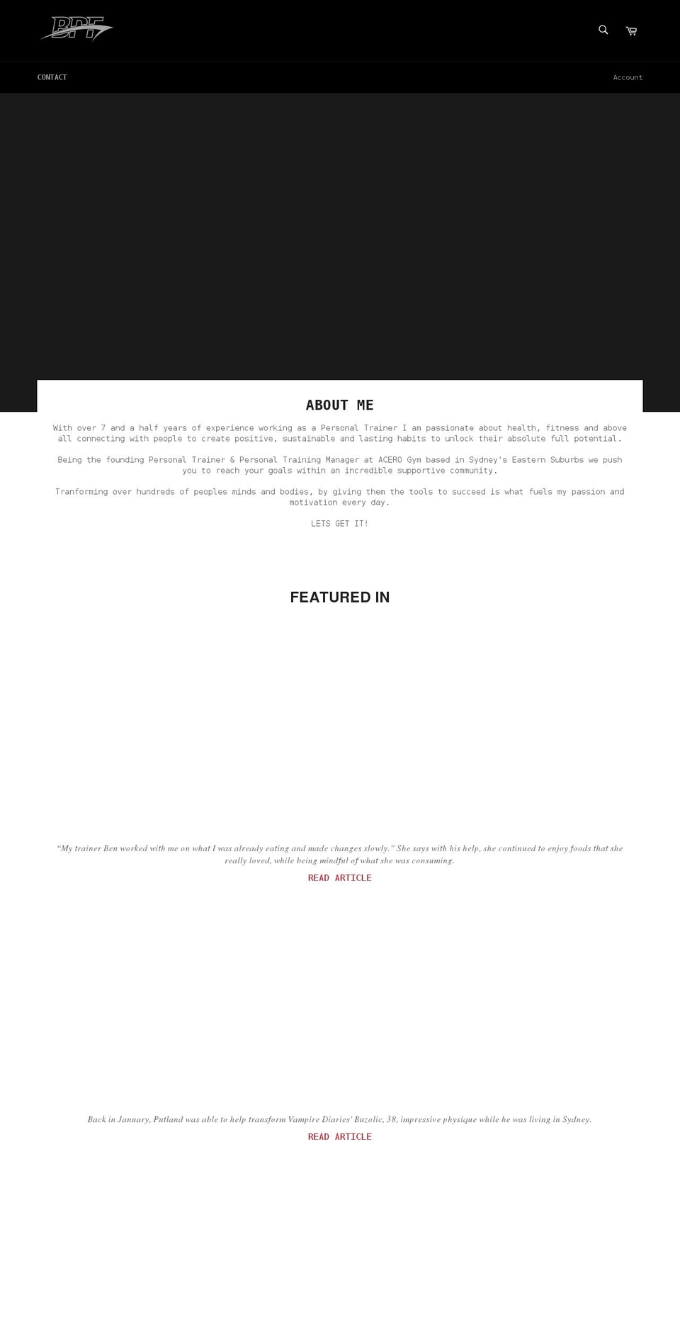 benputlandfitness.com shopify website screenshot