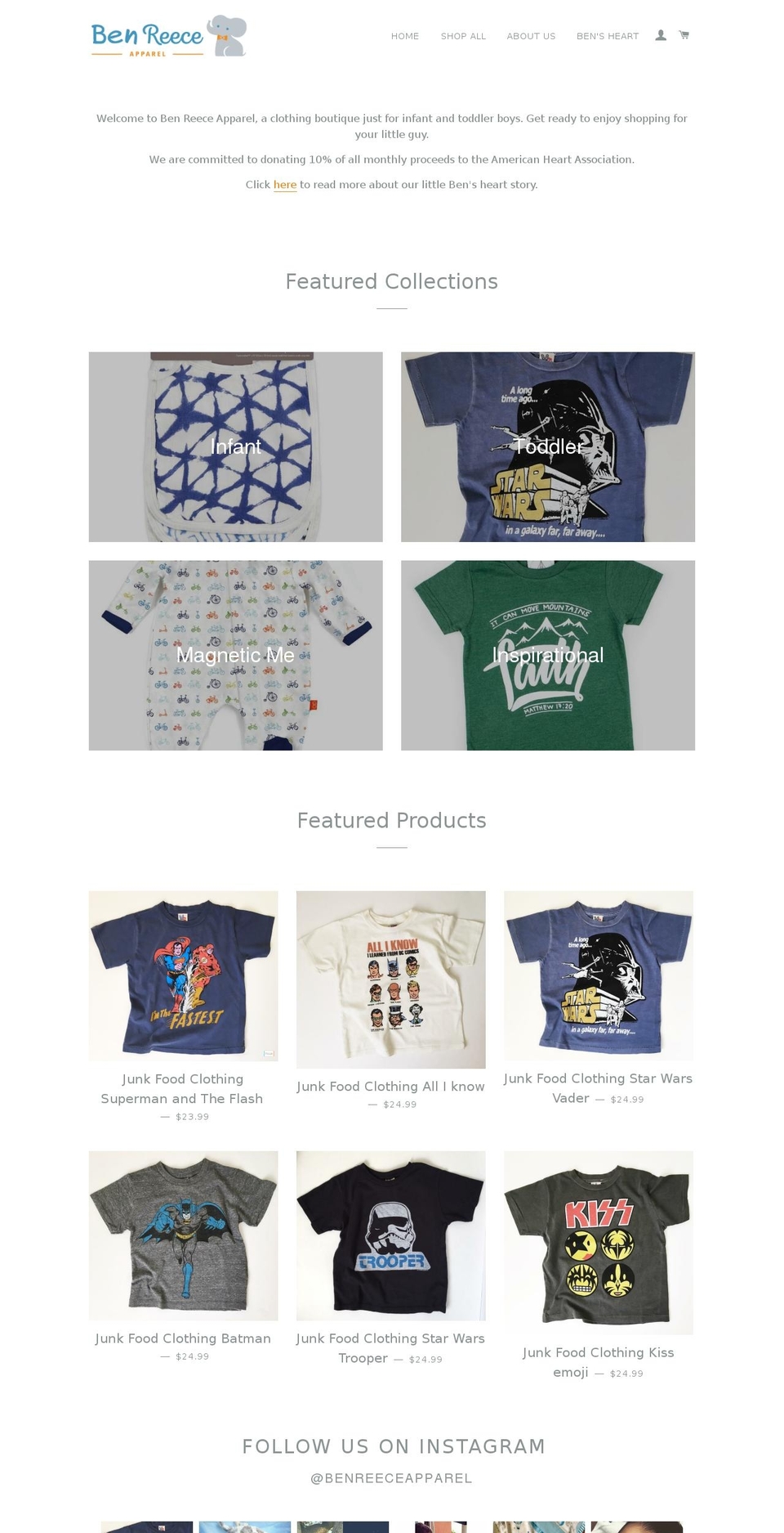 benreeceapparel.com shopify website screenshot