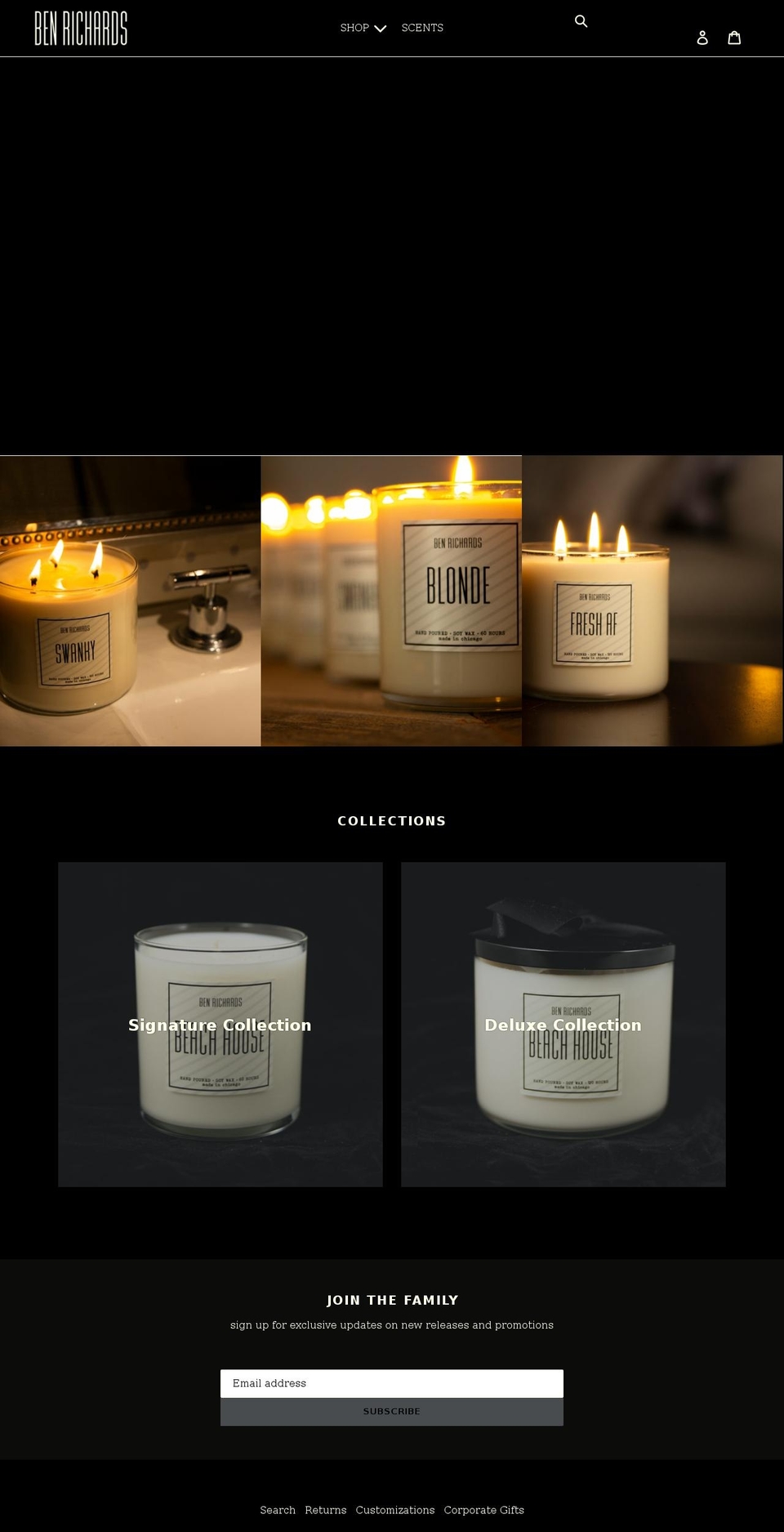 benrichardscandles.com shopify website screenshot