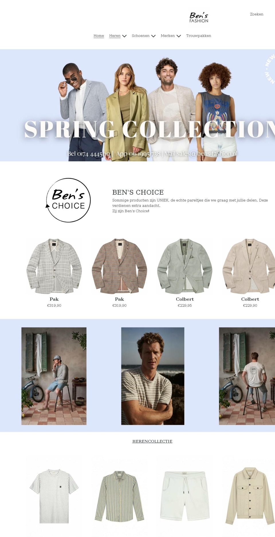 bens-fashion.nl shopify website screenshot