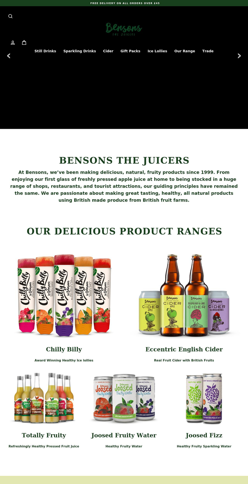 Mulled theme Shopify theme site example bensonsthejuicers.com