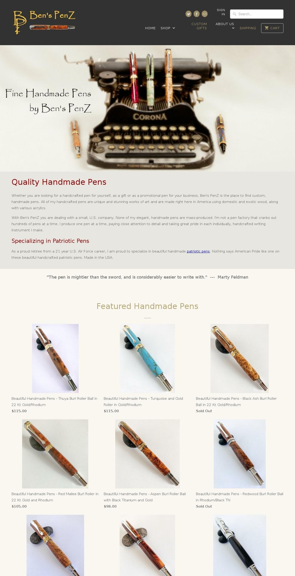 benspenz.com — Shopify storefront screenshot