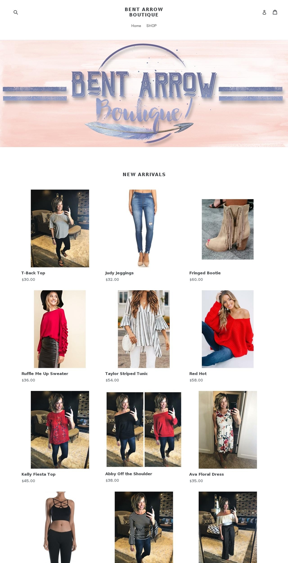 bentarrowboutique.com — Shopify storefront screenshot