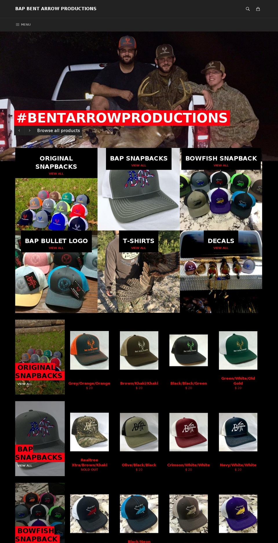 bentarrowproducts.com shopify website screenshot