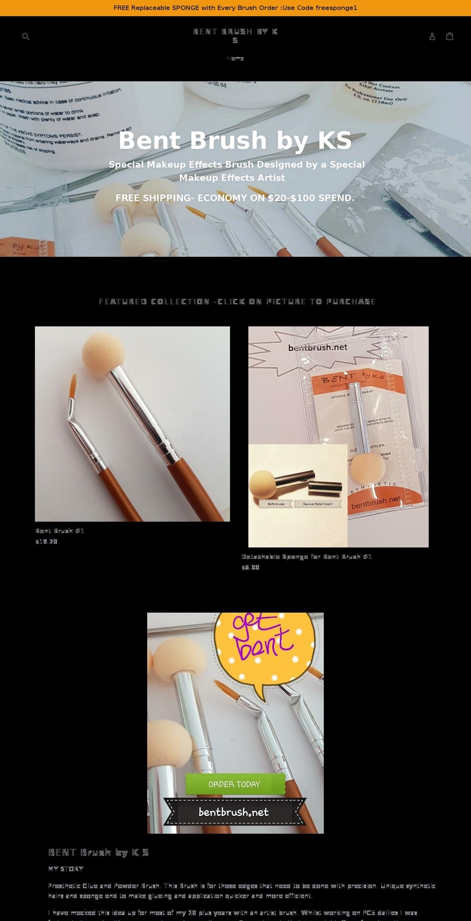 bentbrush.net shopify website screenshot