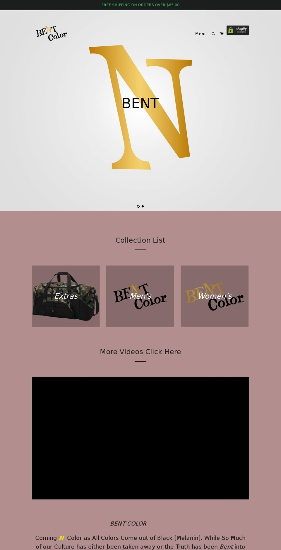 bentcolor.com — Shopify storefront screenshot