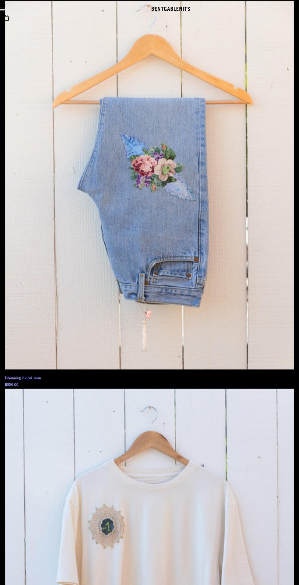 bentgablenits.com shopify website screenshot