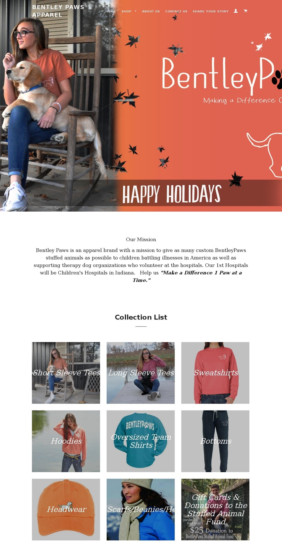 bentleypaws.com — Shopify storefront screenshot