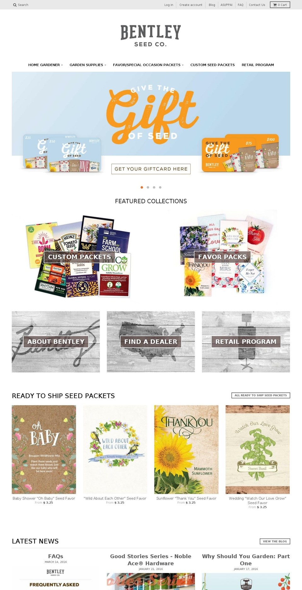 bentleyseeds.com shopify website screenshot