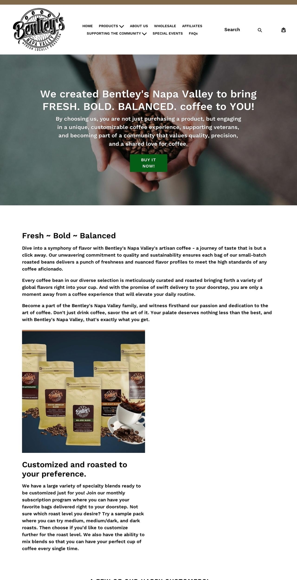 bentleysnapavalley.com shopify website screenshot