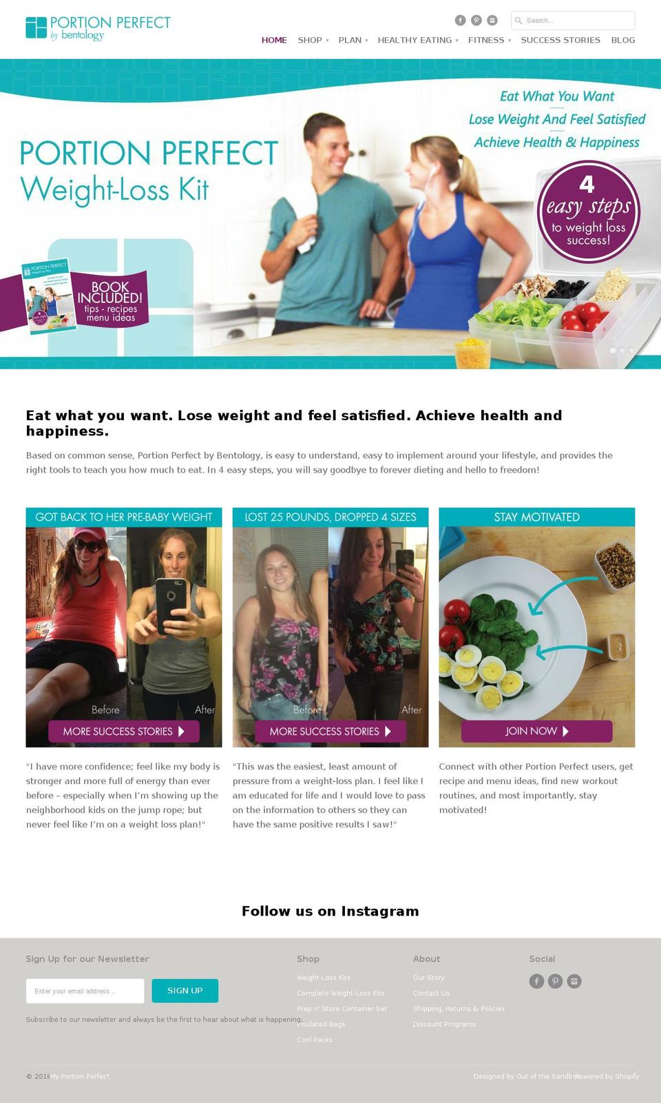 bentologyportionperfect.com — Shopify storefront screenshot