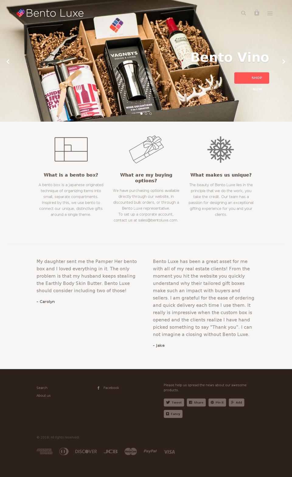 bentoluxe.com — Shopify storefront screenshot