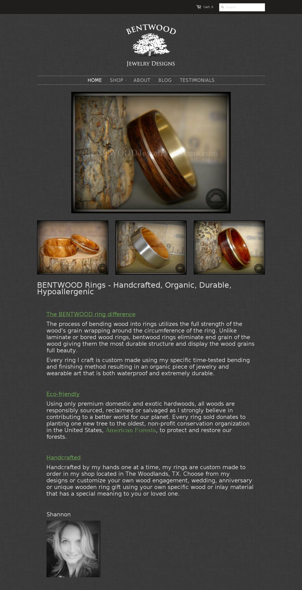 BENTWOOD Jewelry Designs Main Theme Shopify theme site example bentwoodjewelrydesigns.myshopify.com