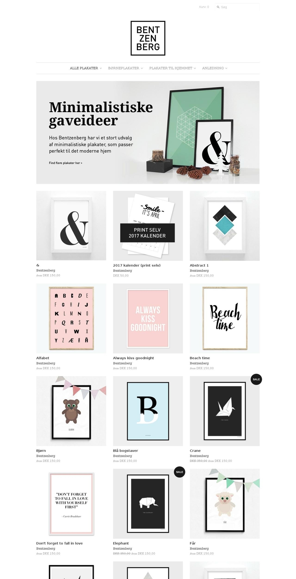 bentzenberg.com shopify website screenshot