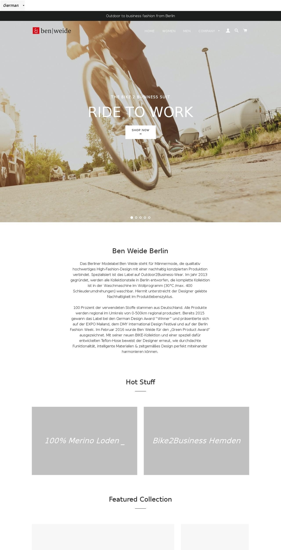 benweide.de shopify website screenshot