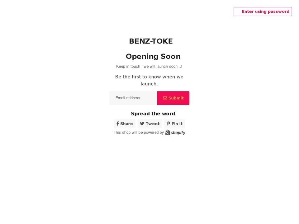 benz-toke.com shopify website screenshot