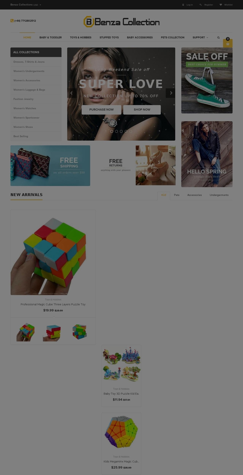 benzacollections.com — Shopify storefront screenshot