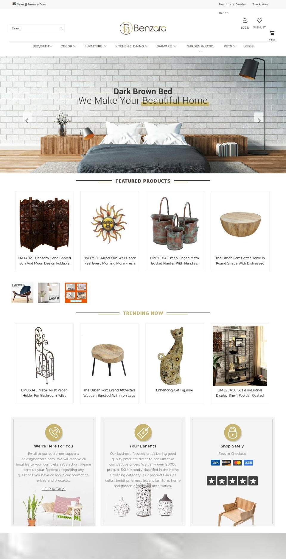 benzara.com shopify website screenshot