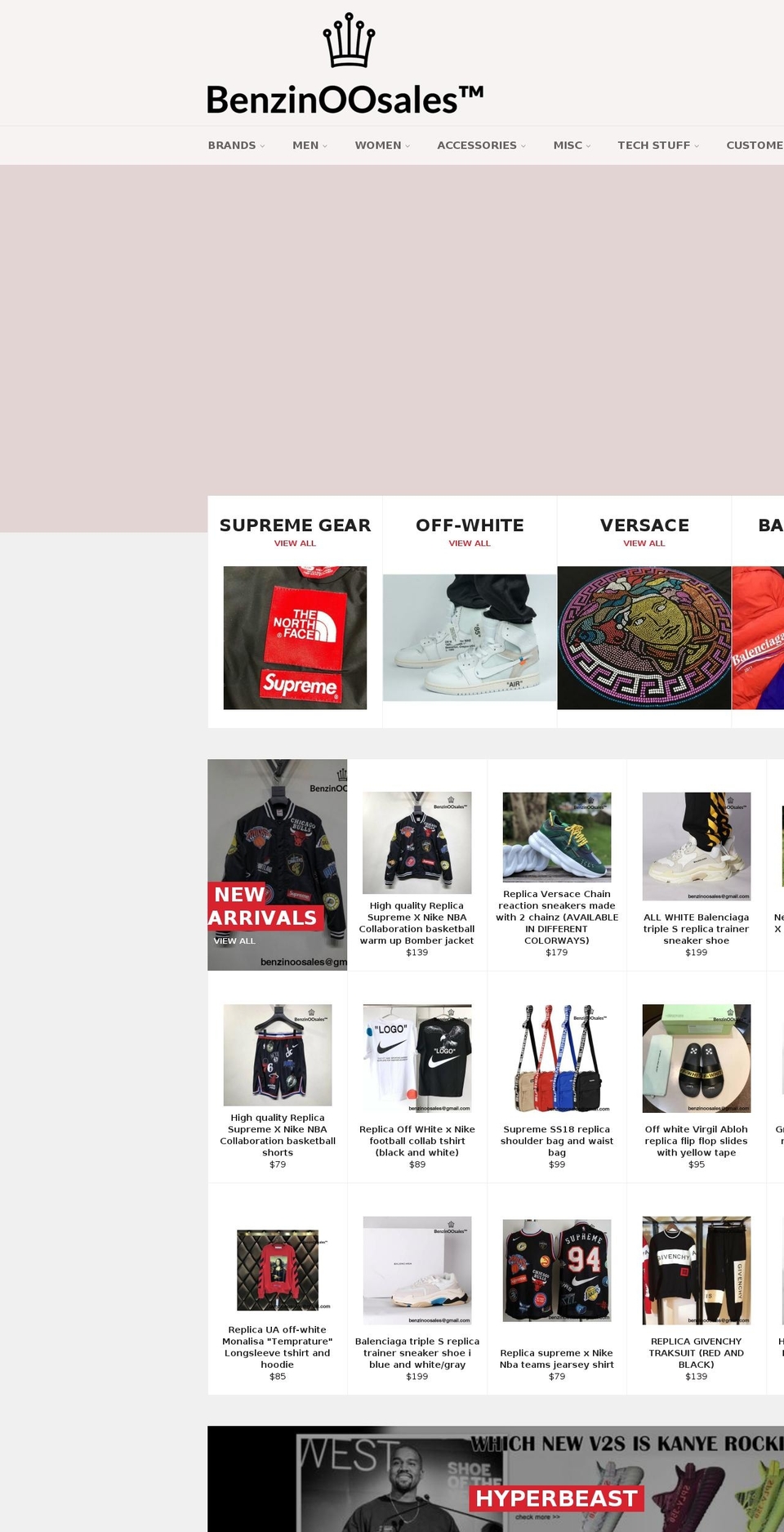 benzinoosales.com shopify website screenshot