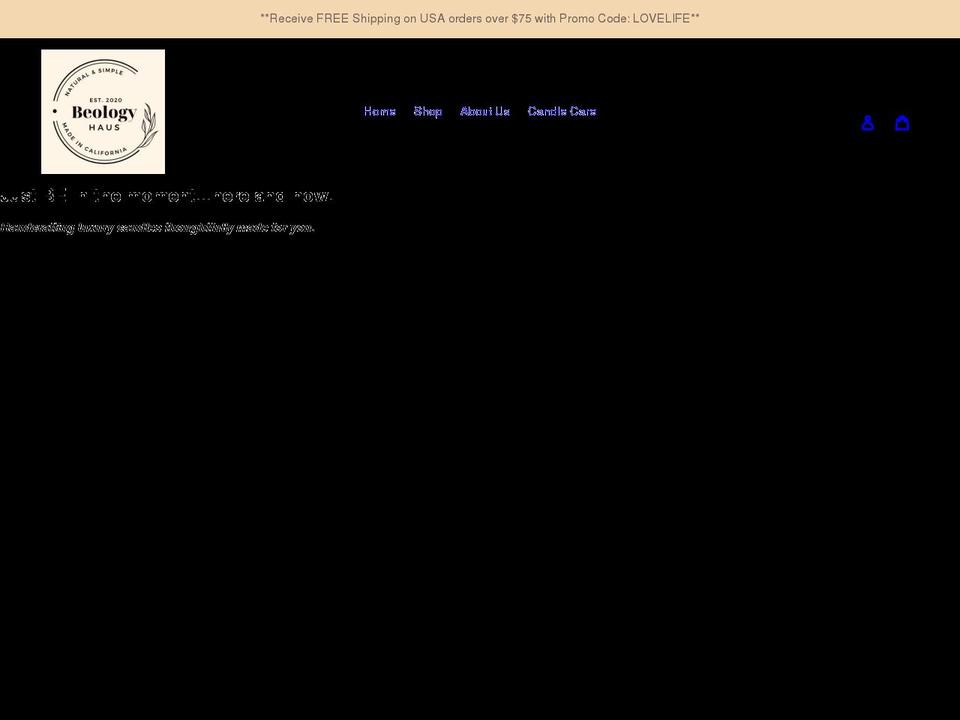beologyhaus.com shopify website screenshot