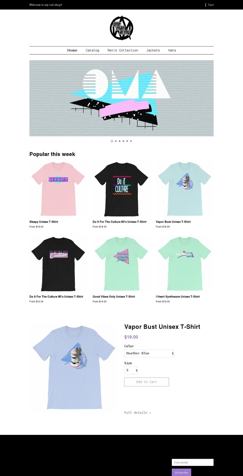 beonemanarmy.com shopify website screenshot