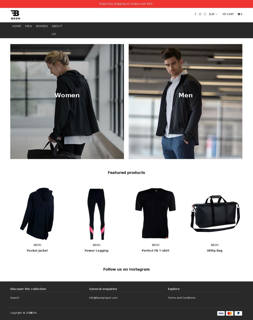 beonproject.com shopify website screenshot