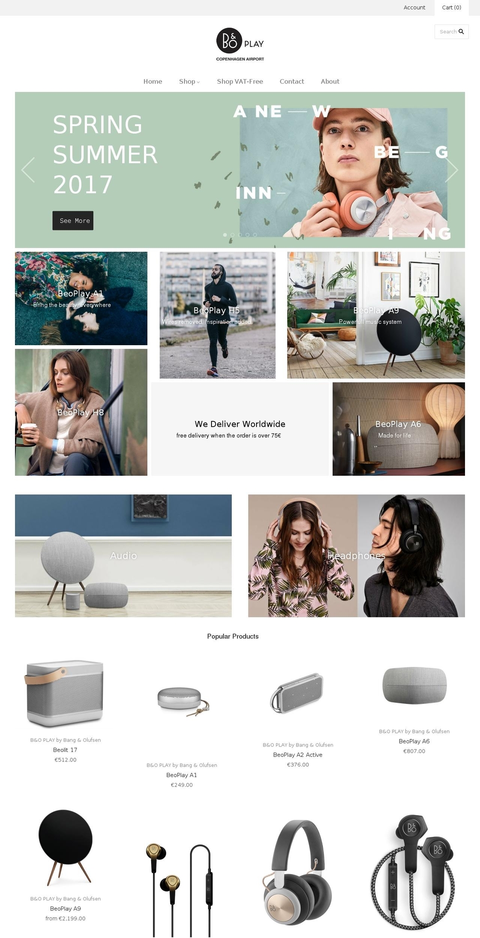 beoplaycph.com shopify website screenshot