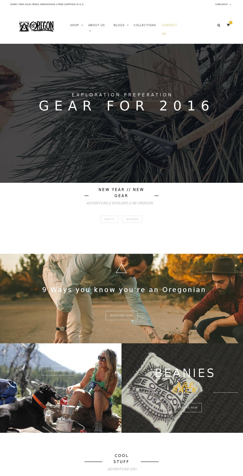 beoregon.com shopify website screenshot