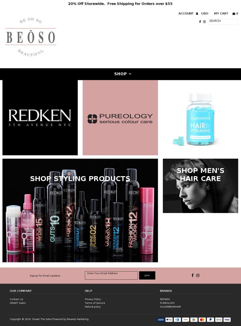 beoso.com — Shopify storefront screenshot