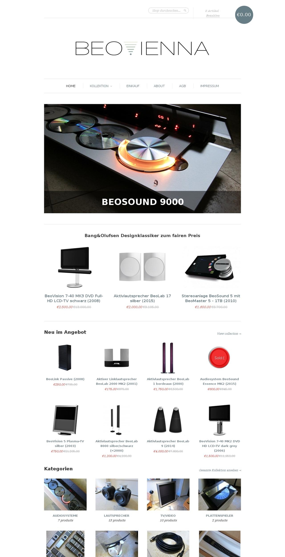 new-standard Shopify theme site example beovienna.com