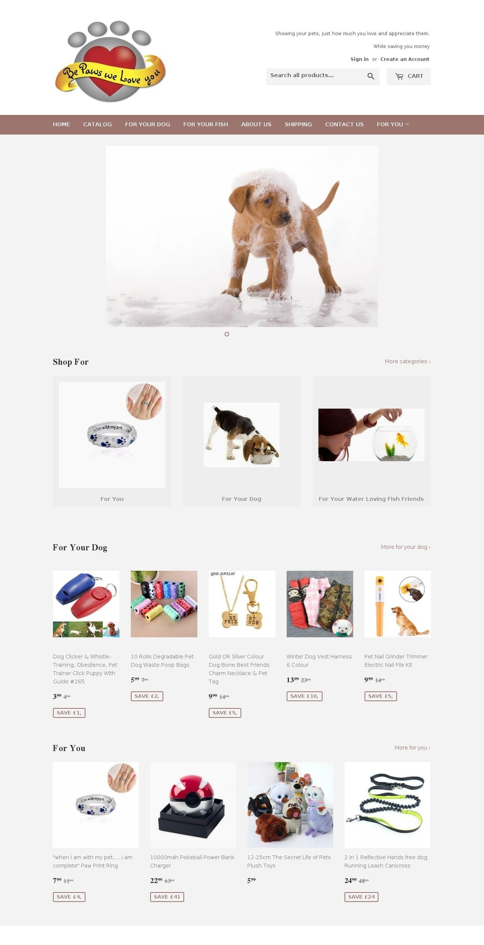 bepawsweloveyou.com shopify website screenshot