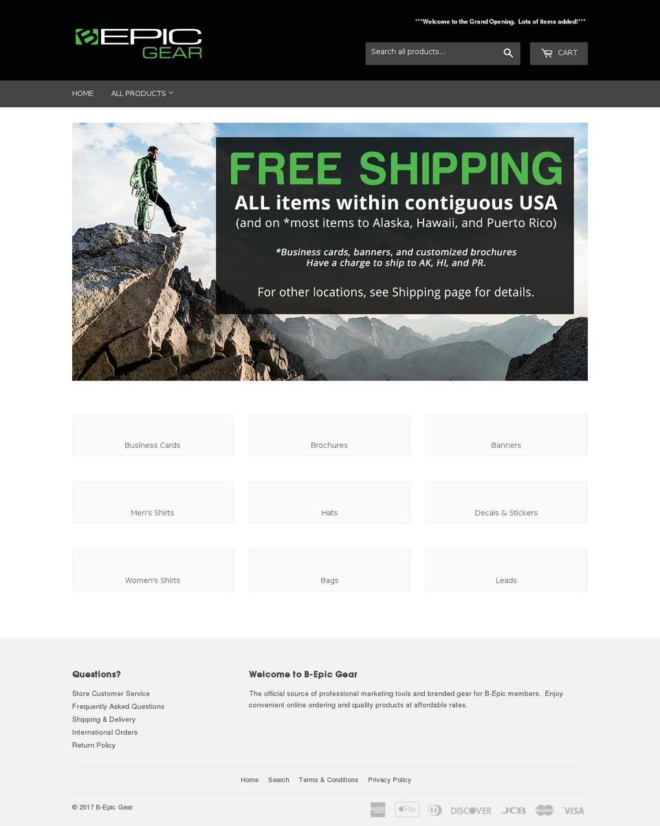 bepicgear.com shopify website screenshot