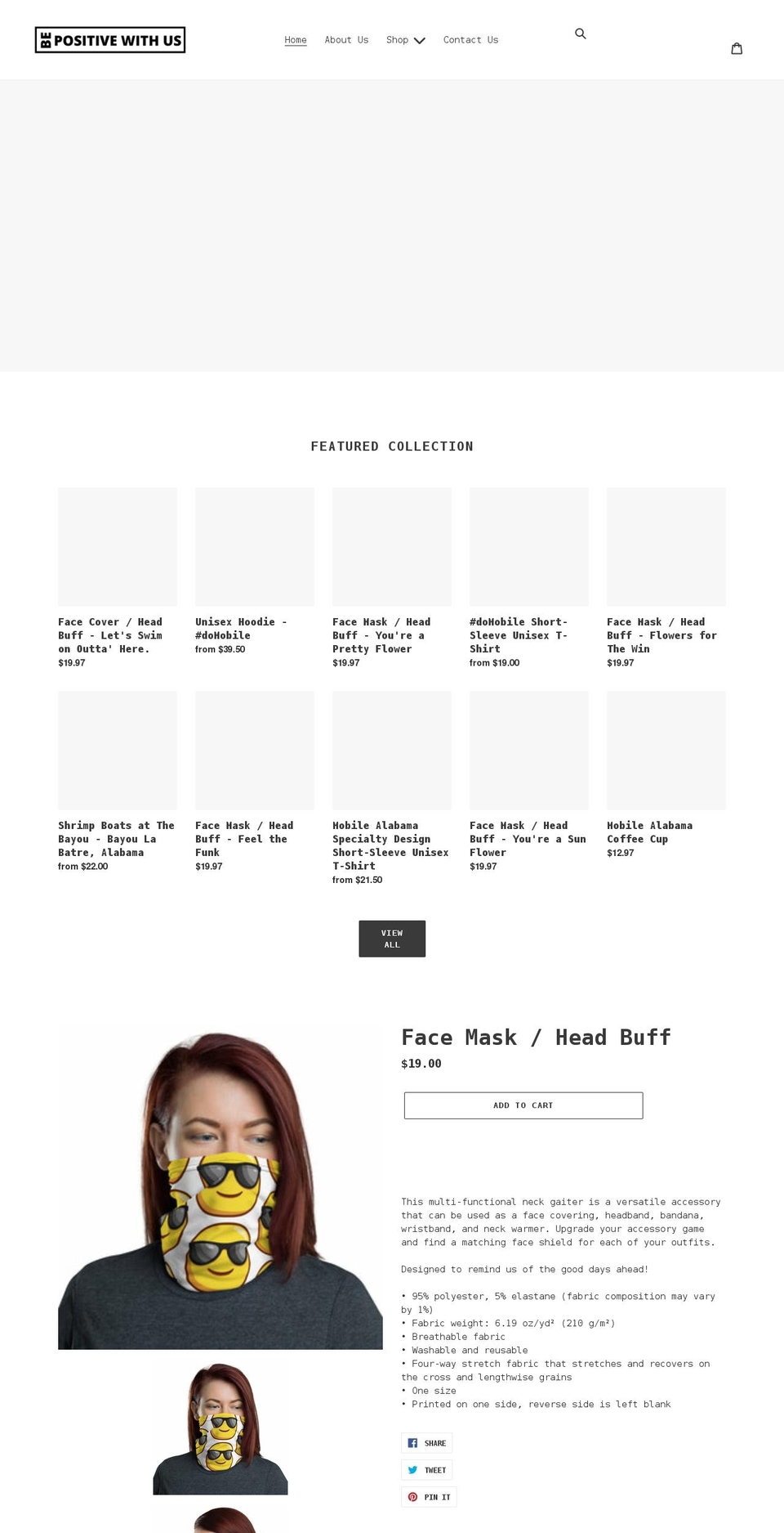 bepositivewithus.com shopify website screenshot