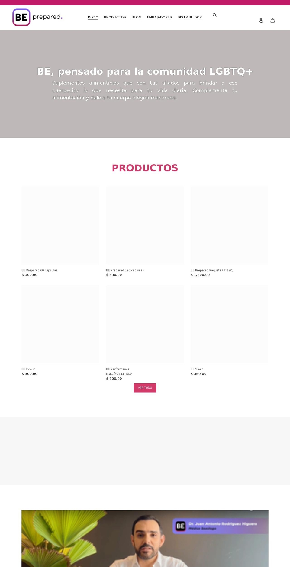 beprepared.mx shopify website screenshot