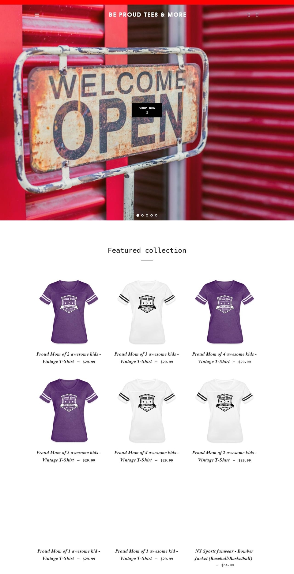 beproudtees.com shopify website screenshot