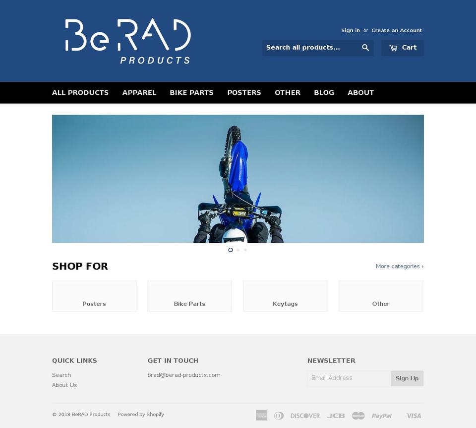 berad-products.com shopify website screenshot
