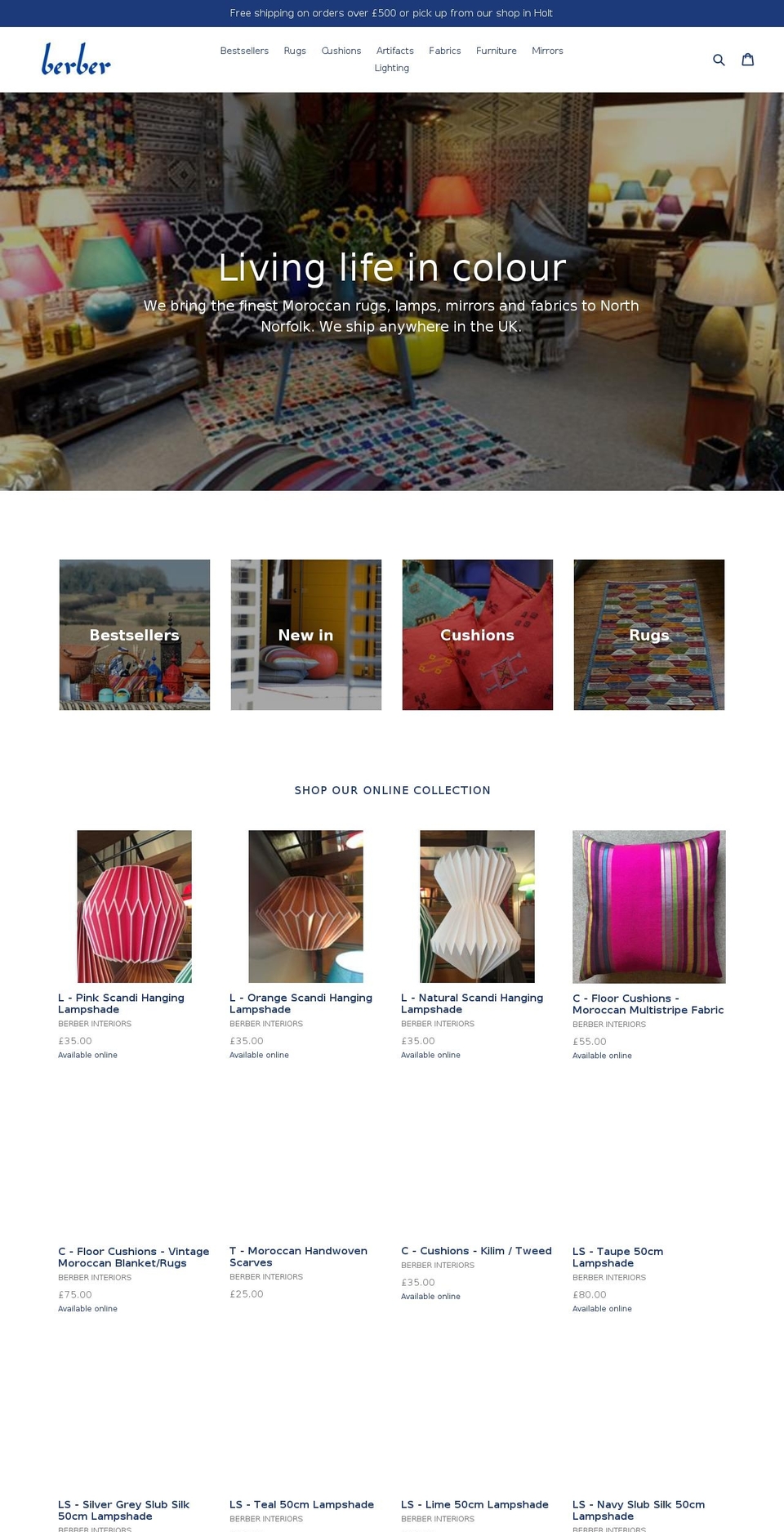 berberinteriors.com — Shopify storefront screenshot