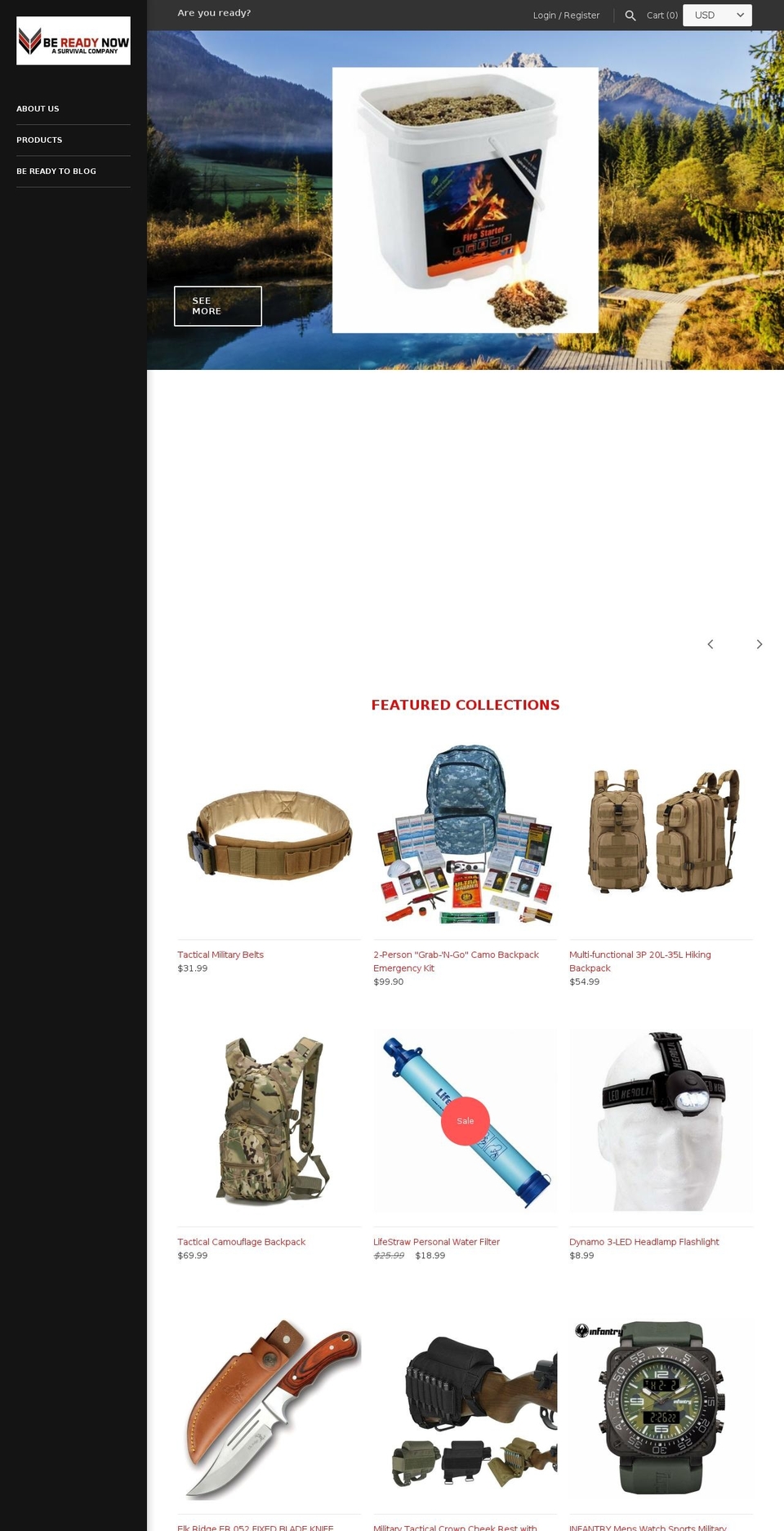 bereadynow.org shopify website screenshot