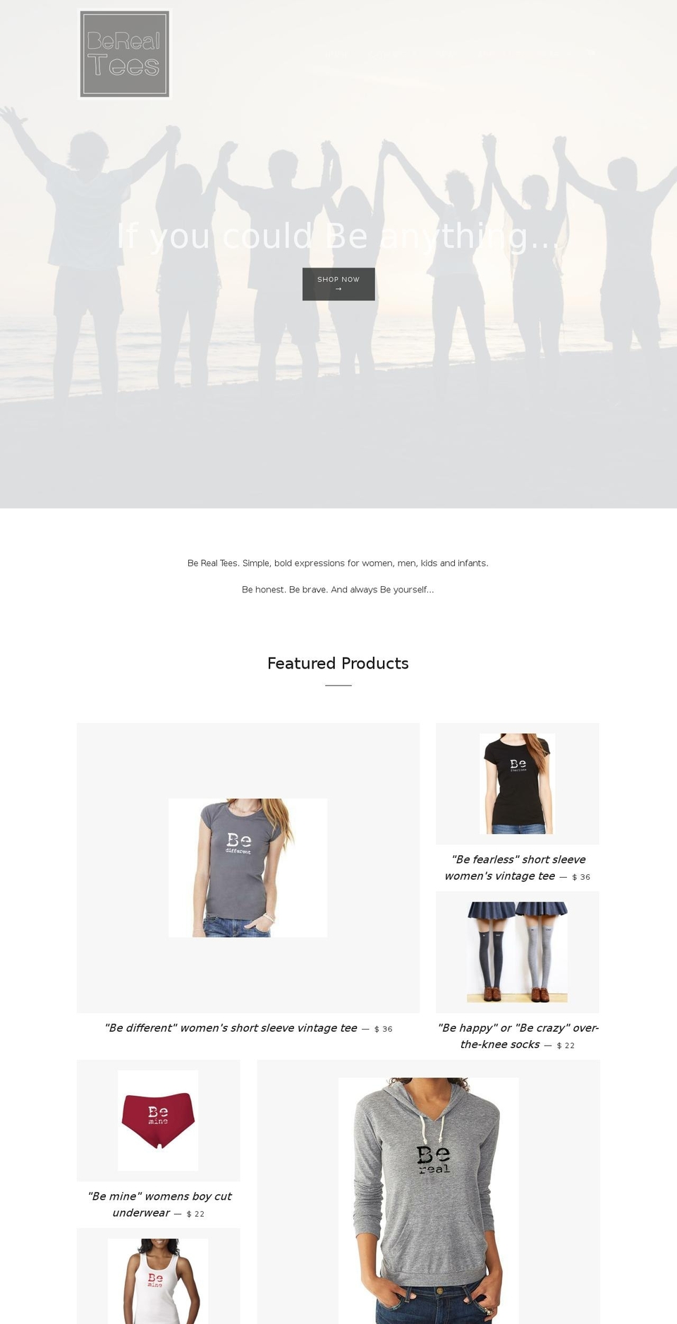 berealtees.com shopify website screenshot