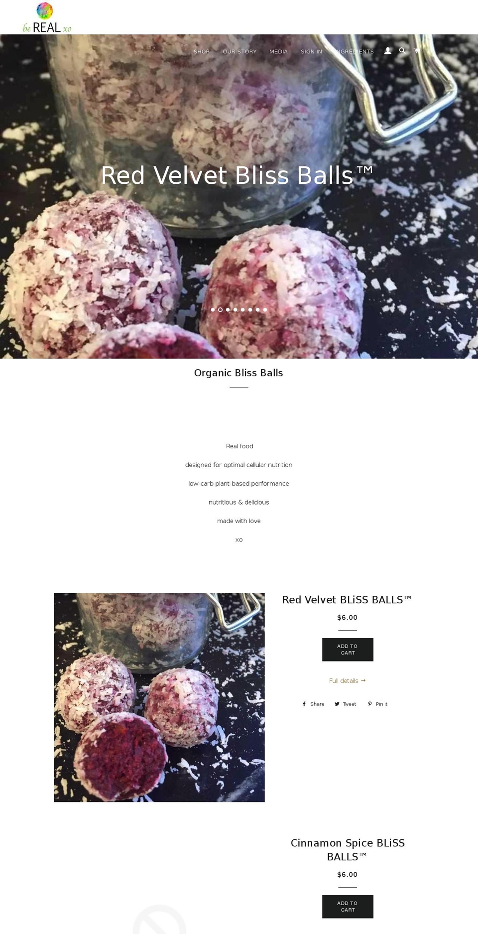 berealxo.com — Shopify storefront screenshot